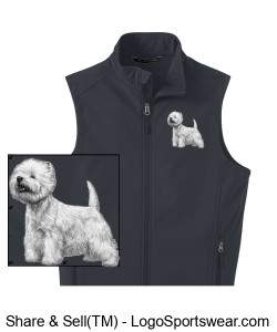 Men's Vest with printed Westie Design Zoom
